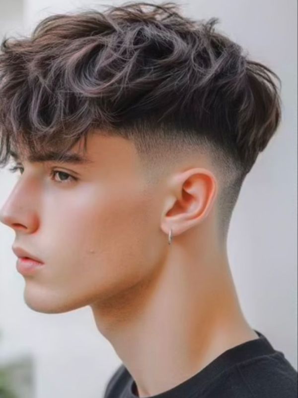Low Taper Fade Casual Fringe