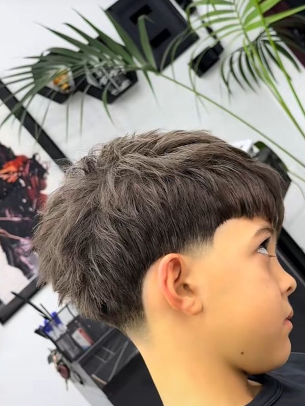 Low Taper Fade Short Fringe