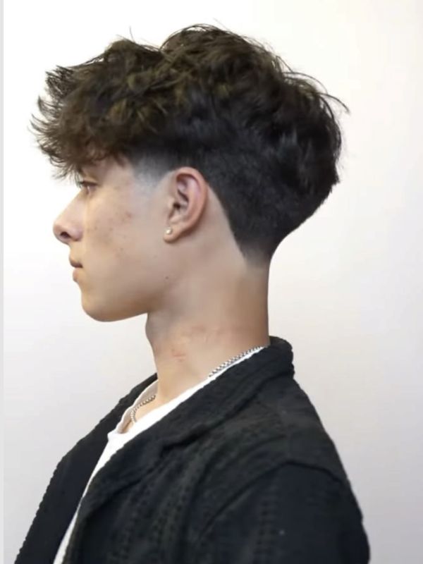 Low Taper Fade Side Swept Fringe