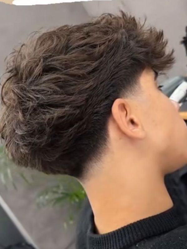 Low Taper Fade Thin Fringe