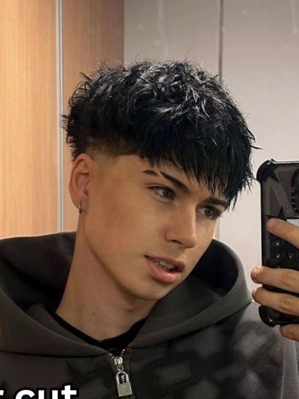Taper Fade Fringe Straight Hair