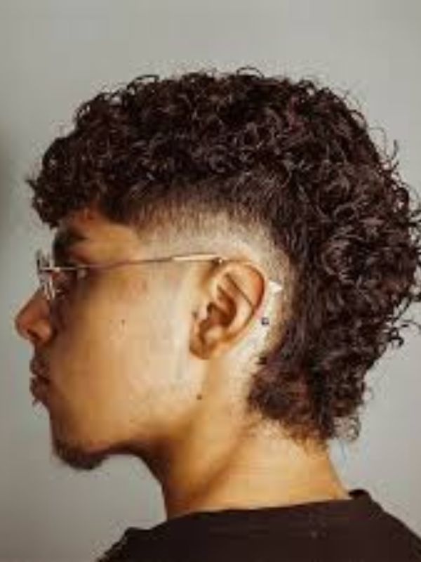 Taper Fade Mullet Curly Style