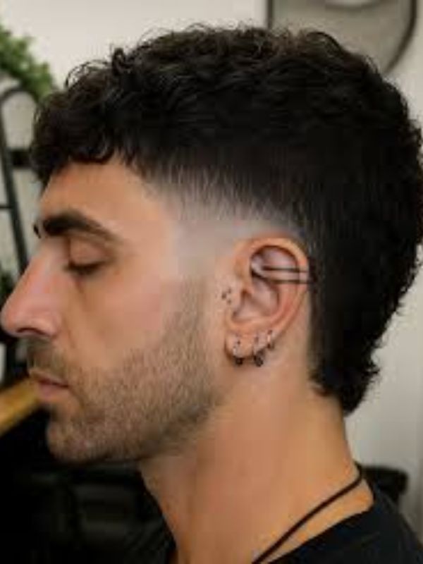 Taper Fade Mullet Fringe Style