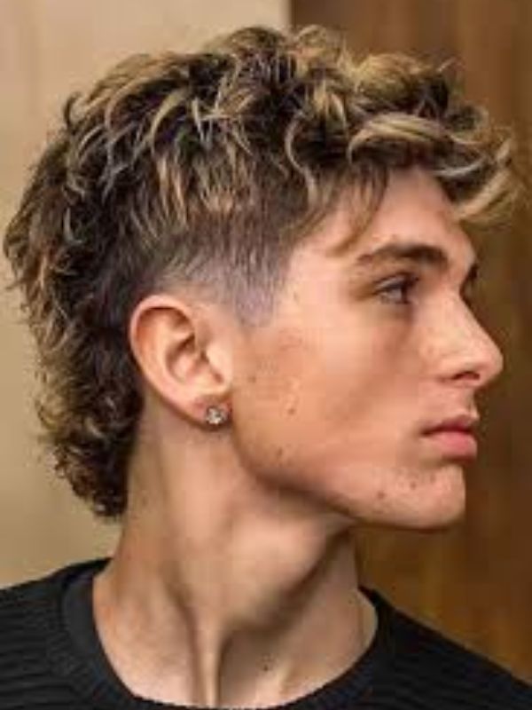 Taper Fade Mullet Wavy Style