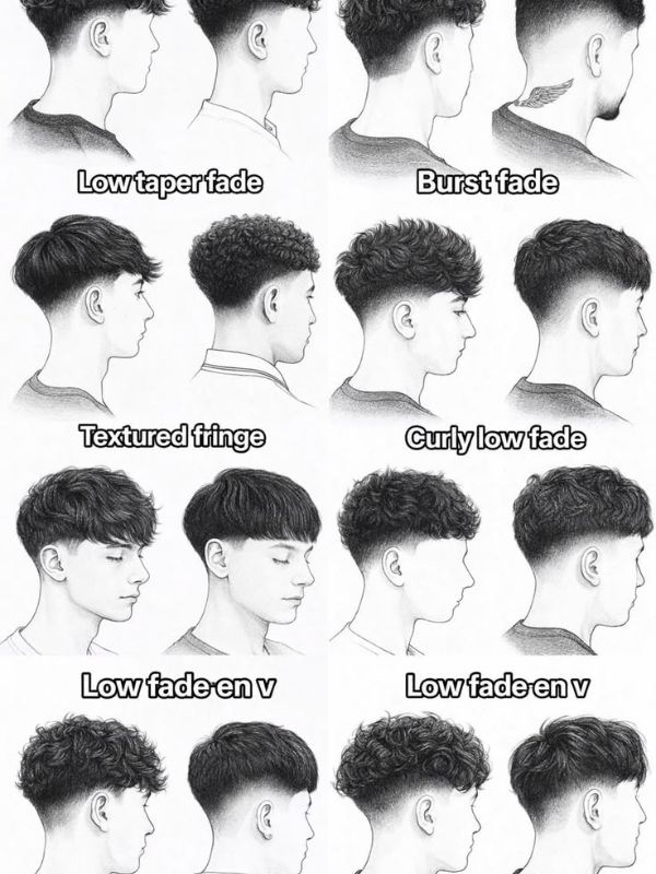 Trendy low taper fade fringe haircuts for men short