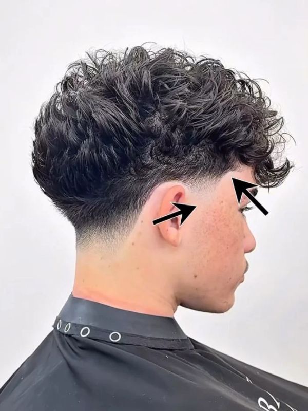 Curly Low Taper with Beard