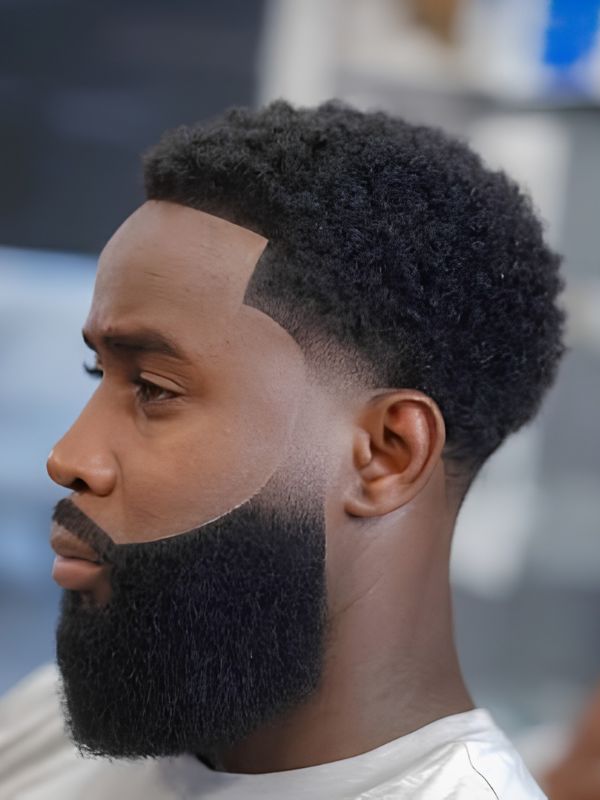 Low Taper Afro with Beard