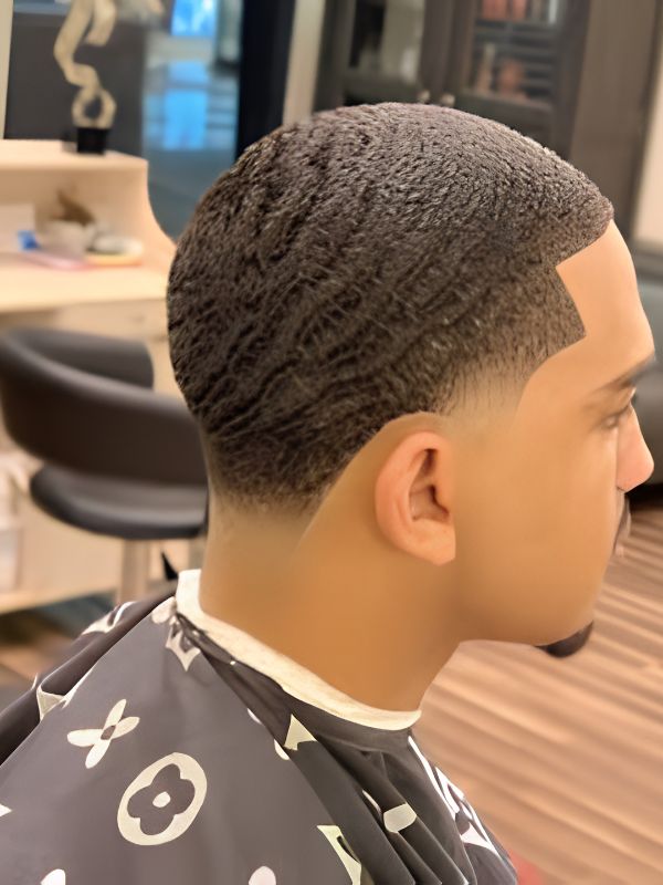 Low Taper Fade Black Haircut Waves