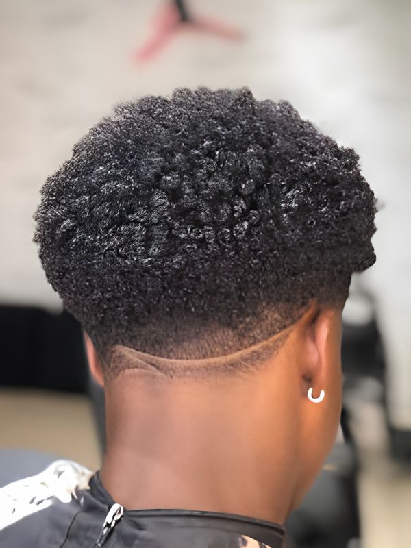 Low Taper Fade Black Haircut with Line Up