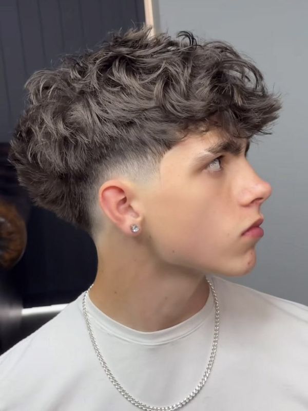 Low Taper Fade Curly  Hair Long Top