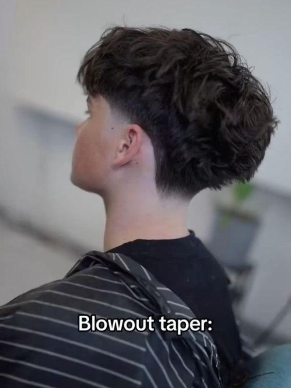 _Low Taper Fade Fluffy Hair With Blowout Style