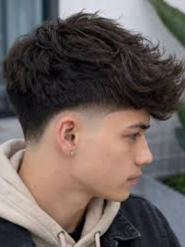 Low Taper Fade Textured Top for Thick Hair