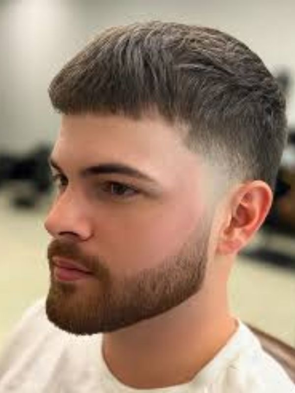 Low Taper Fade with Textured Fringe for Thin Hair