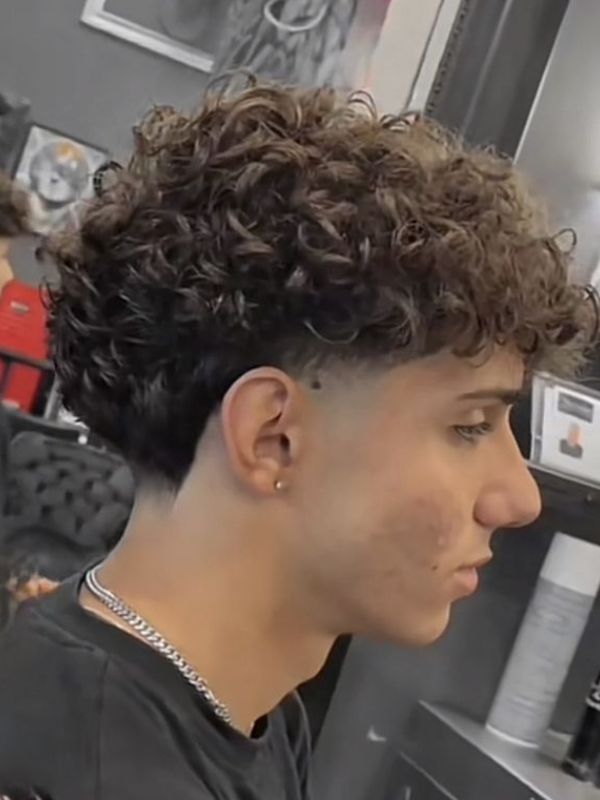 Low Taper With Curly Hair Crop Textured