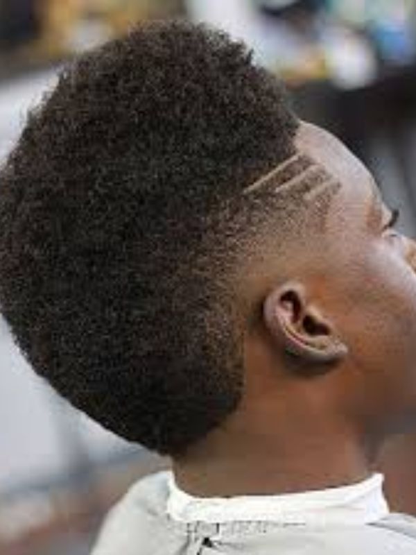 Taper Fade Afro with Design