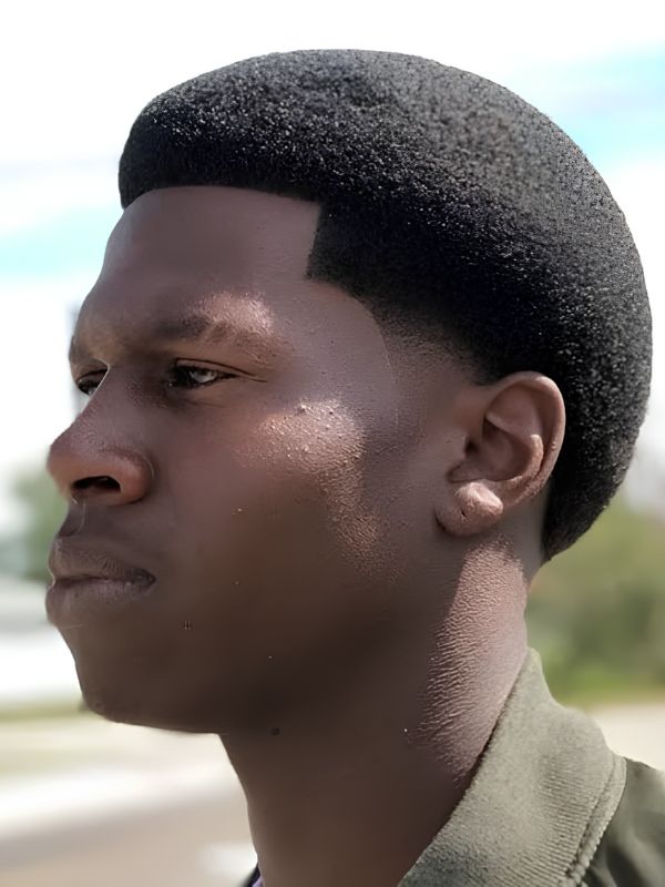 Taper Fade Afro with Line Up