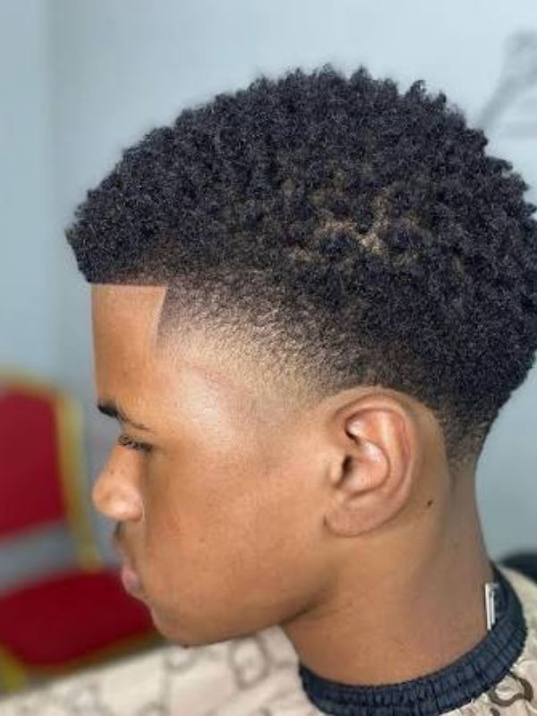 Taper Fade Afro with Sponge Curls