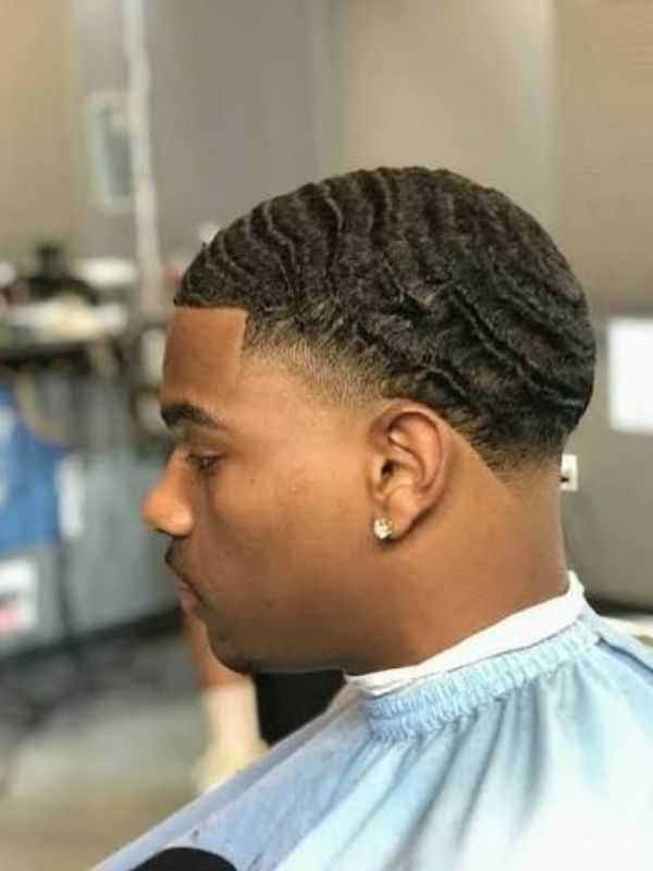 Taper Fade Afro with Waves