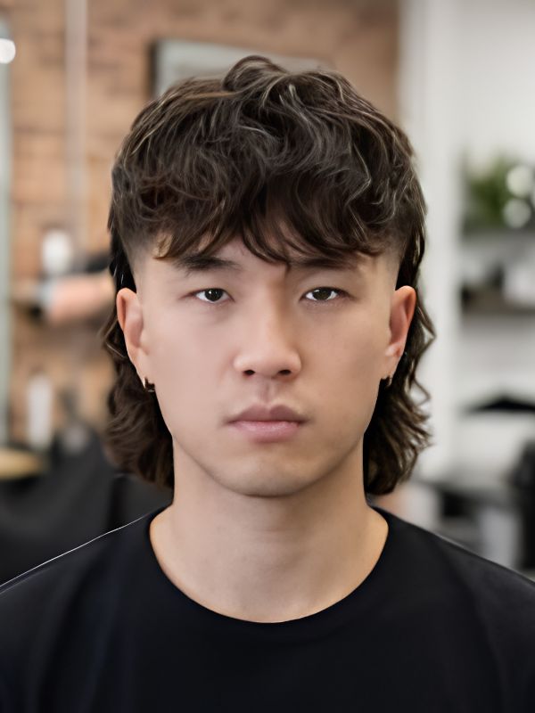 Wavy Two Block Mullet