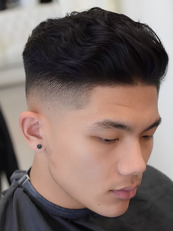 Asian Slick Back Fade Style