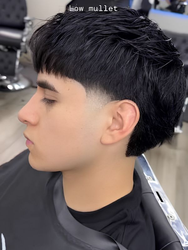 Asymmetrical Mullet Low Taper Fade