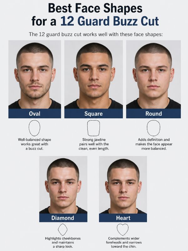 Best Face Shapes for a 12 Guard Buzz Cut