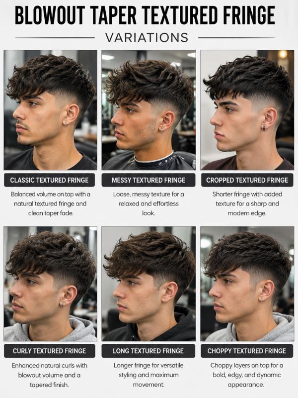 Blowout Taper Textured Fringe Variations