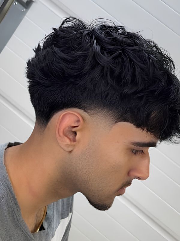 Curly blowout taper curly hair