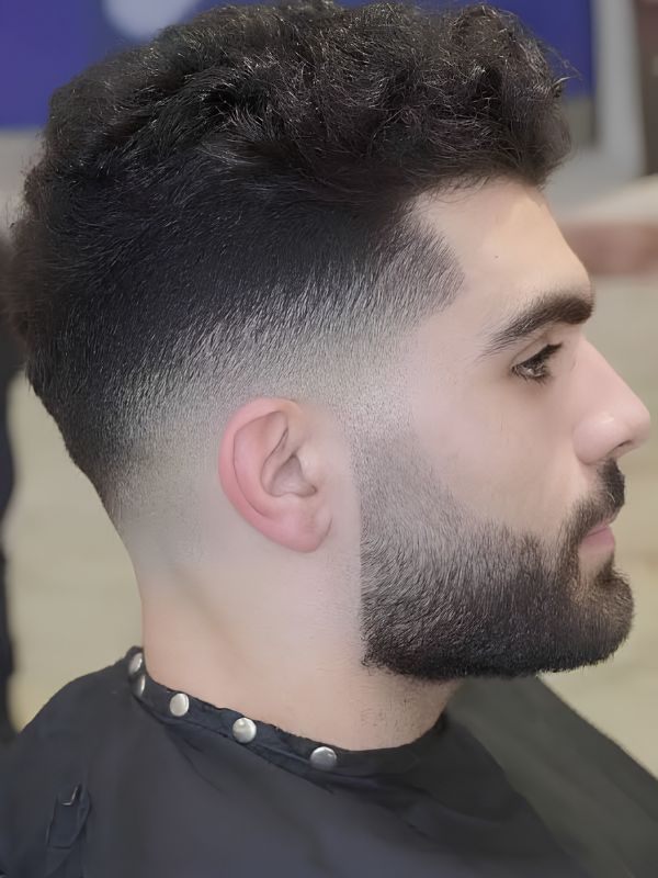 Medium Length Curly Taper Fade
