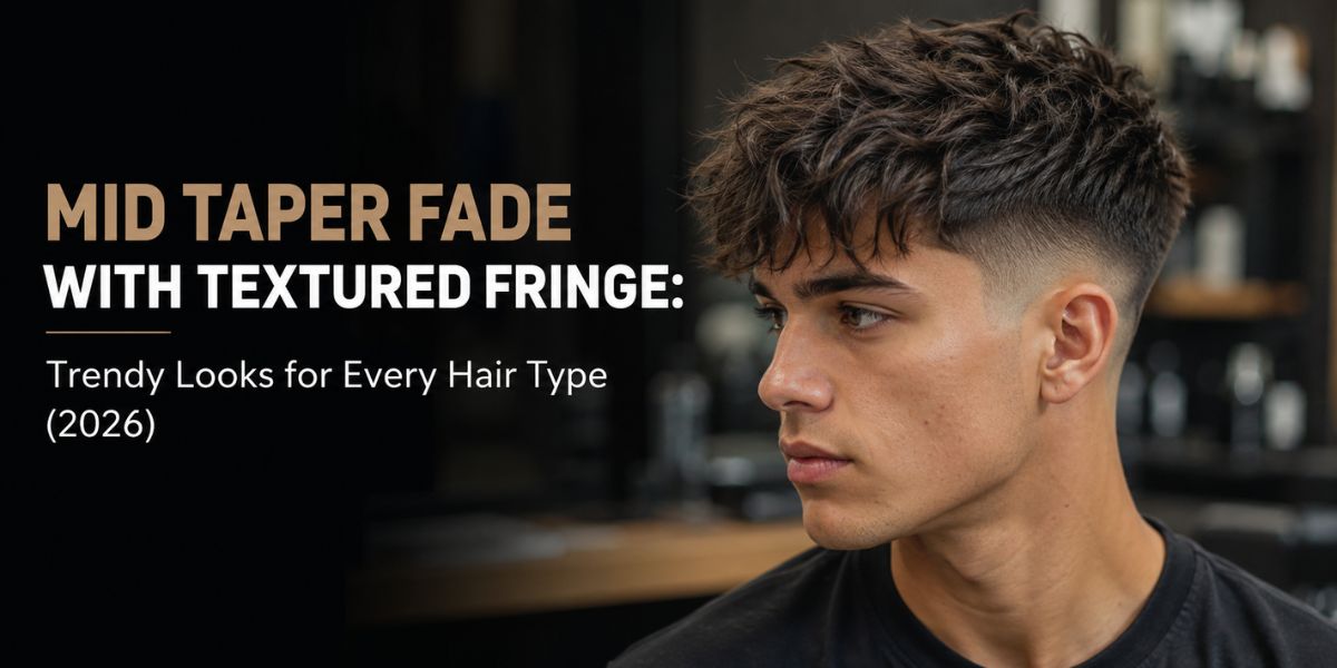 Mid Taper Fade with Textured Fringe Trendy Looks for Every Hair Type (2026)