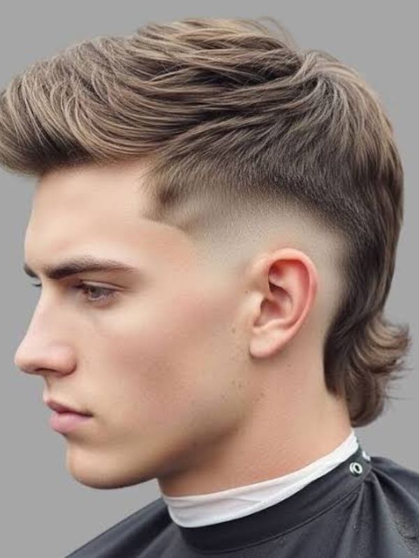 Pompadour Low Taper Mullet Fade