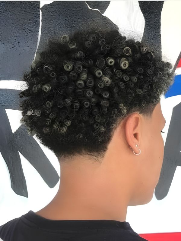 Tapered Low Fade with Curly Afro