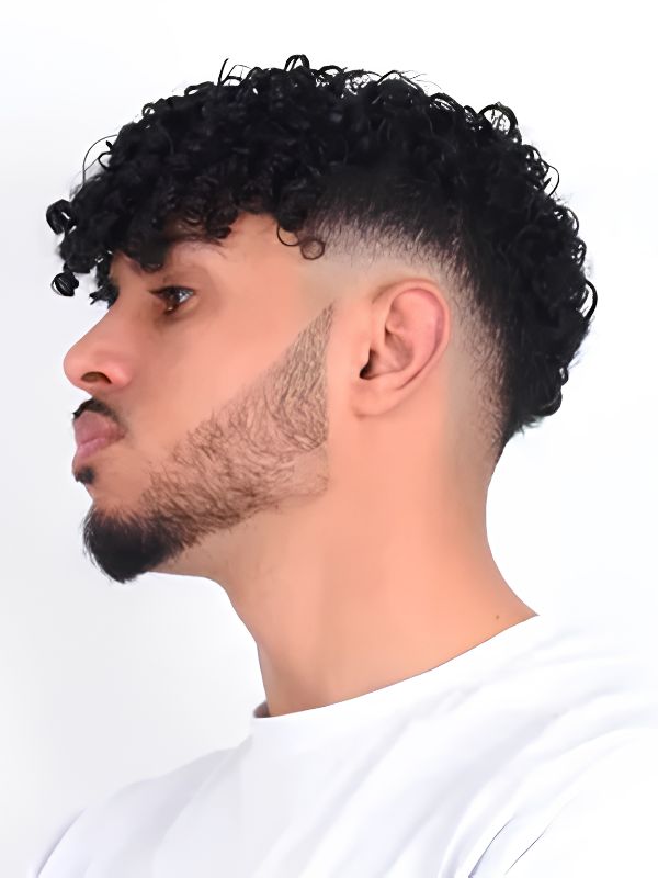 1. Classic Burst Fade with Thick Top