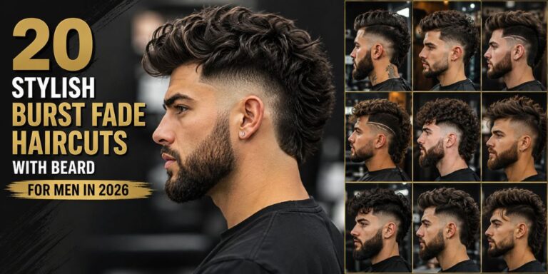 20 Stylish Burst Fade Haircuts with Beard for Men in 2026