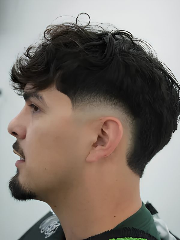 Burst Fade Comb Over for Thick Hair