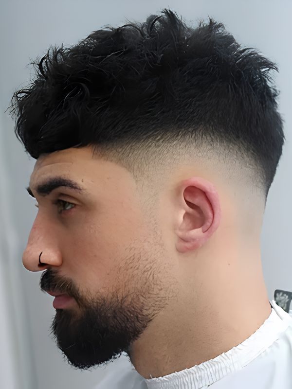 Burst Fade French Crop for Thick Hair