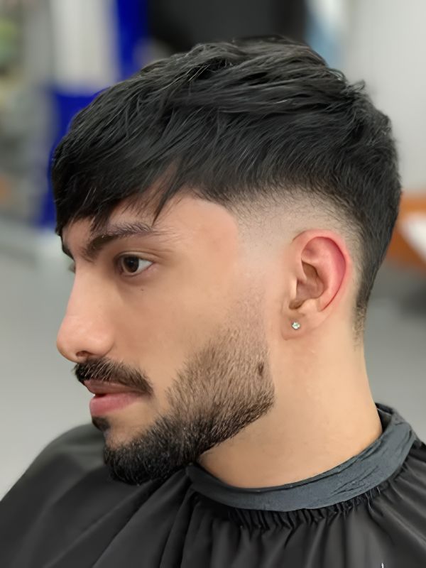 Burst Fade Pompadour with Line Up