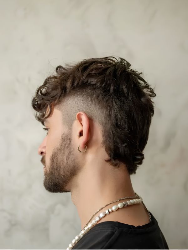 Burst Fade Wavy Mullet