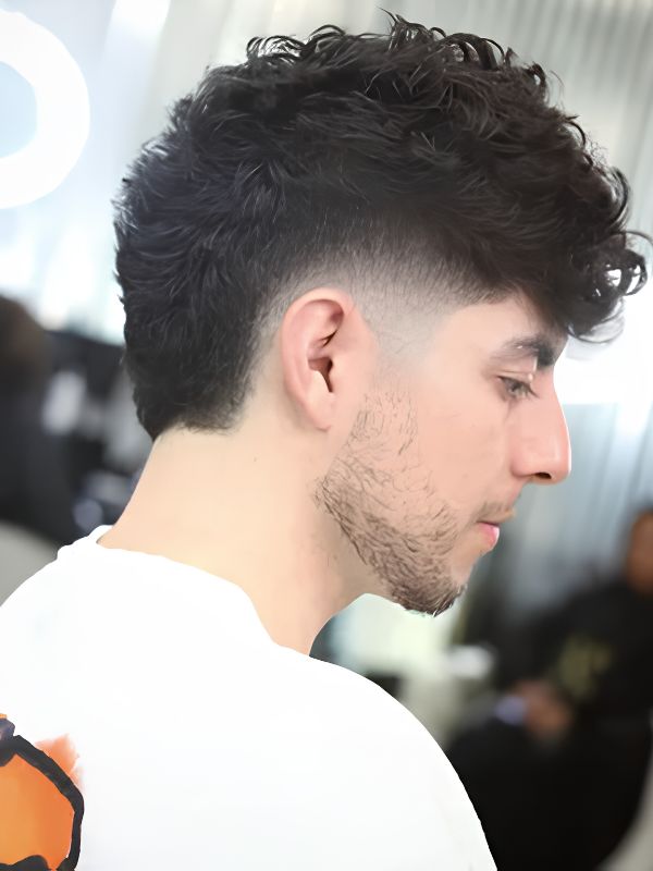 Curly Burst Fade for Thick Hair