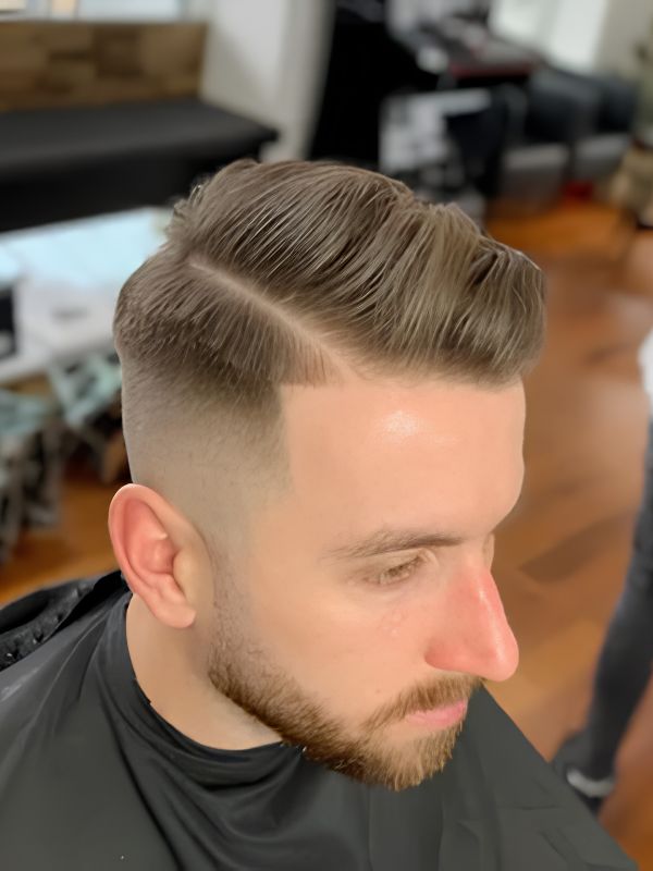 High Burst Fade Pompadour