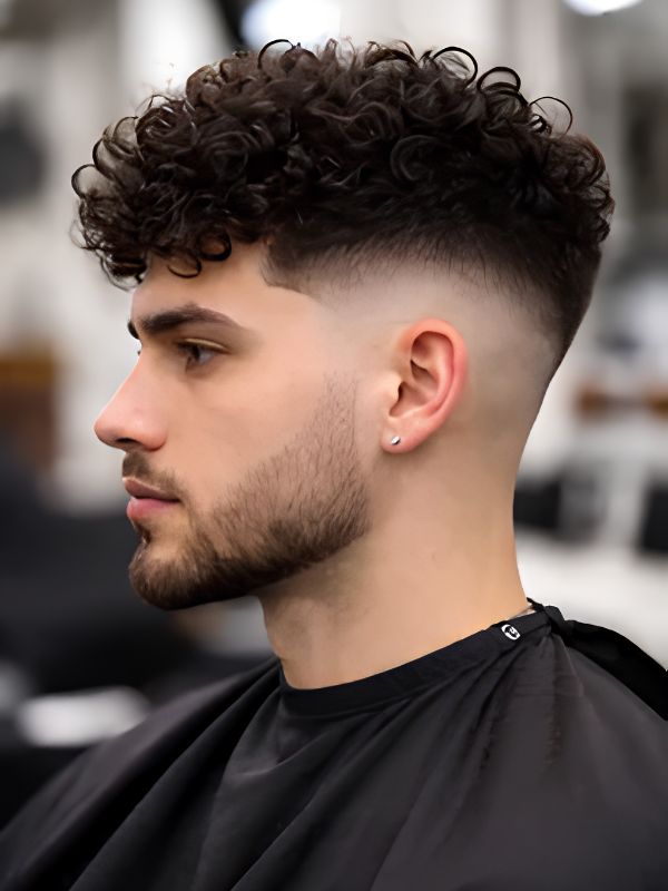 High Taper Fade With Curly Hair