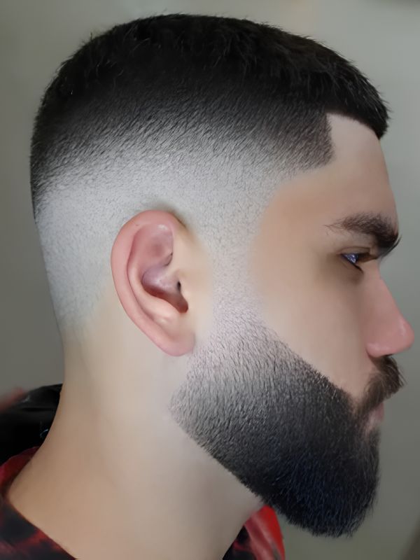 Low Burst Fade with Beard