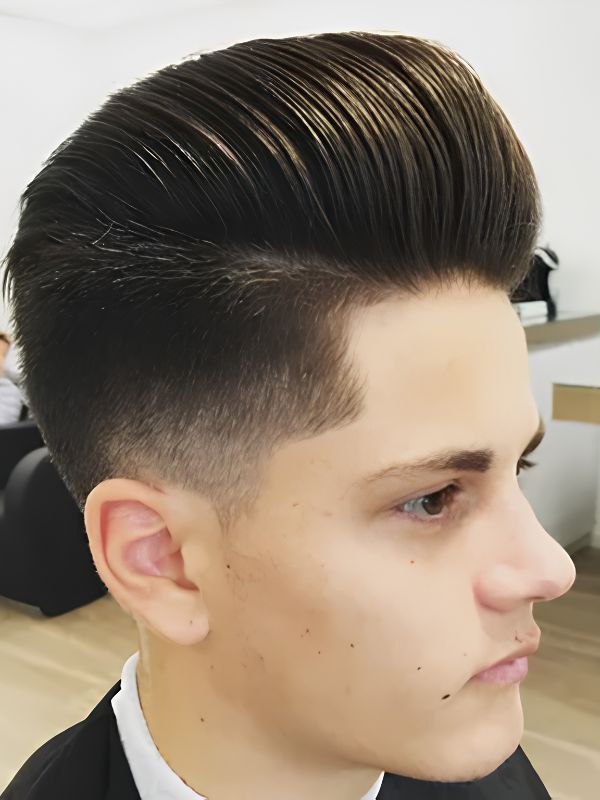Messy Burst Fade Pompadour
