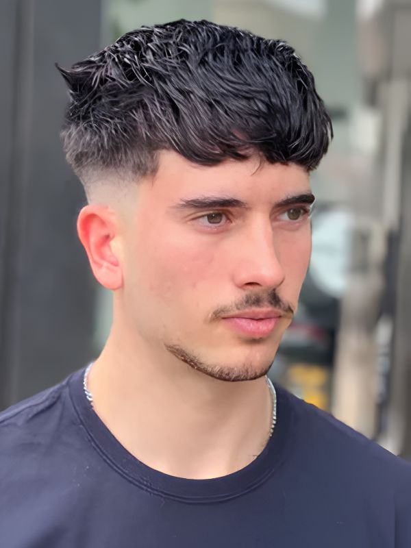 Mid Burst Fade for THick Hair