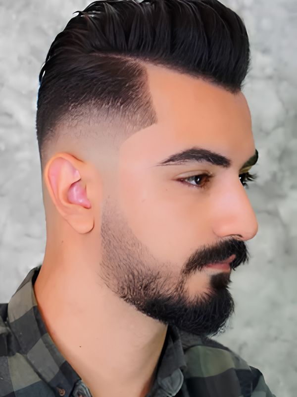 Short Burst Fade Pompadour