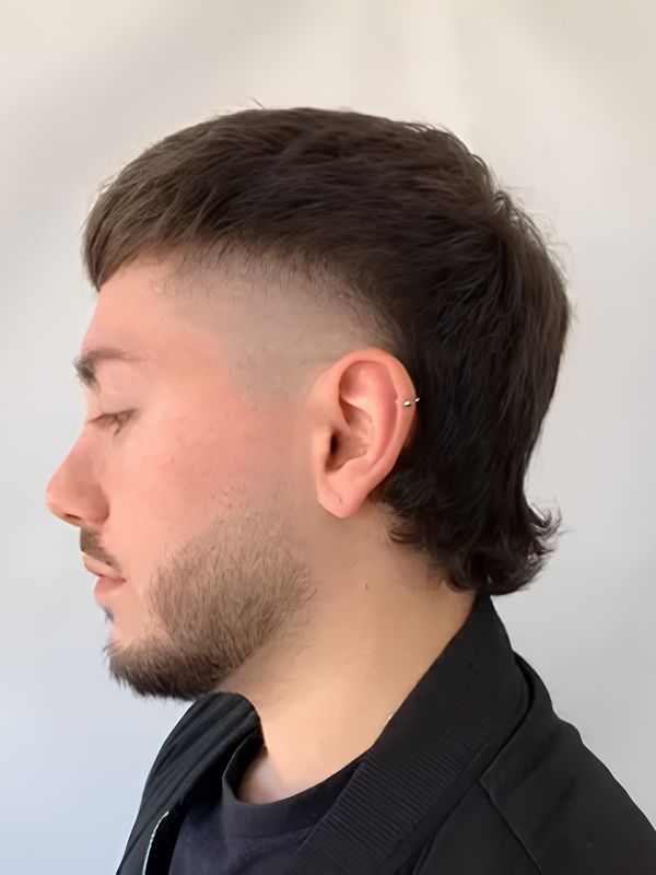 Skin Fade Center Mullet