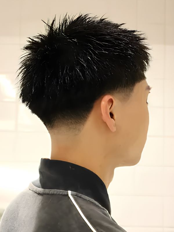 Spiky Burst Fade for Thick Hair