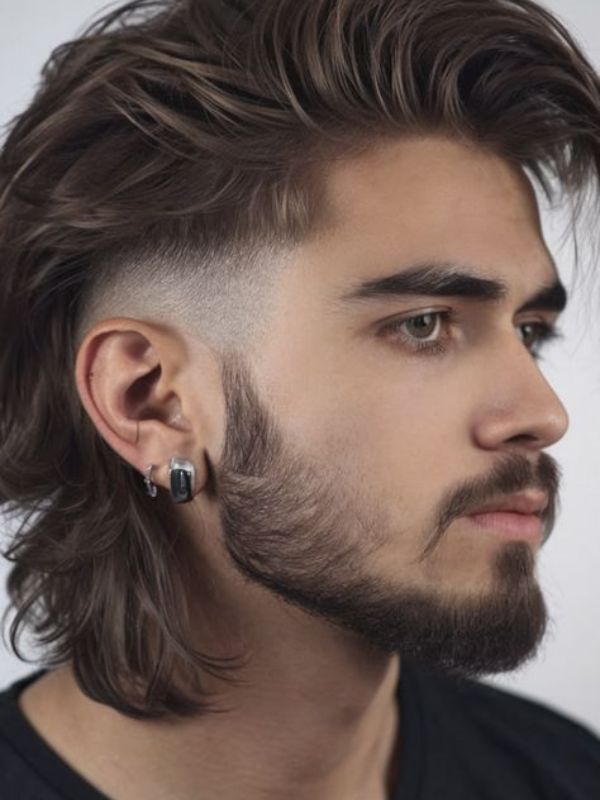 Taper Fade Textured Mullet