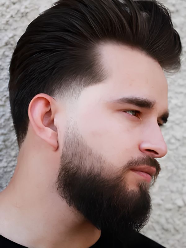 Trendy Burst Fade Pompadour