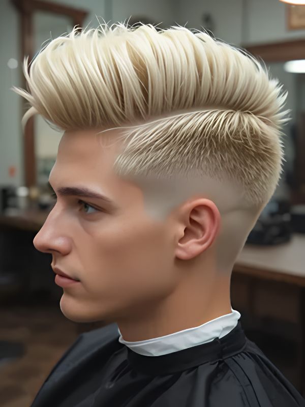 Wavy Burst Fade Pompadour